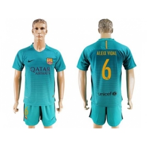 Barcelona #6 Aleix Vidal Sec Away Soccer Club Jerseys