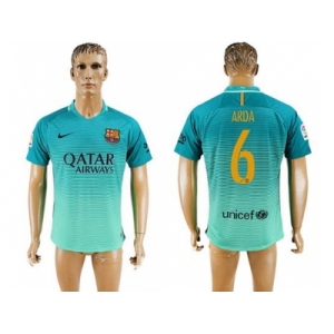 Barcelona #6 Arda Sec Away Soccer Club Jersey