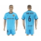 Barcelona #6 Dani Alves Away Soccer Club Jersey