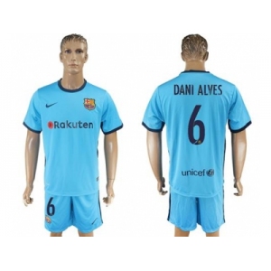 Barcelona #6 Dani Alves Away Soccer Club Jersey