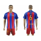Barcelona #6 Xavi Home Soccer Club Jerseys