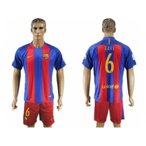 Barcelona #6 Xavi Home Soccer Club Jerseys