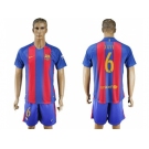 Barcelona #6 Xavi Home With Blue Shorts Soccer Club Jerseys