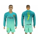 Barcelona #7 Arda Sec Away Long Sleeves Soccer Club Jersey