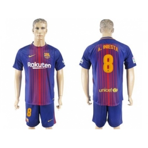 Barcelona #8 A.Iniesta Home Soccer Club Jersey