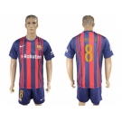 Barcelona #8 A.Iniesta Home Soccer Club Jerseyss
