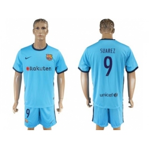 Barcelona #9 Suarez Away Soccer Club Jersey