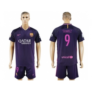 Barcelona #9 Suarez Away Soccer Club Jerseys