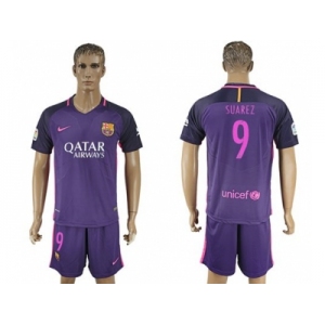 Barcelona #9 Suarez Away Soccer Club Jerseyss