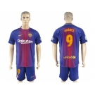 Barcelona #9 Suarez Home Soccer Club Jersey