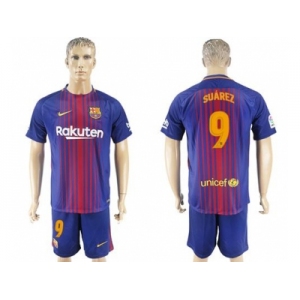 Barcelona #9 Suarez Home Soccer Club Jersey.