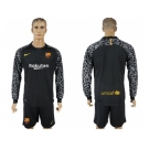 Barcelona Blank Black Goalkeeper Long Sleeves Soccer Club Jersey