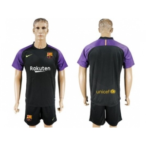 Barcelona Blank Black Goalkeeper Soccer Club Jersey