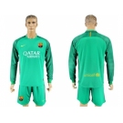 Barcelona Blank Green Goalkeeper Long Sleeves Soccer Club Jersey