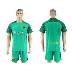 Barcelona Blank Green Goalkeeper Soccer Club Jersey
