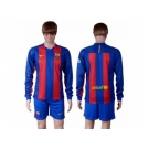 Barcelona Blank Home Long Sleeves Soccer Club Jerseys