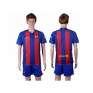 Barcelona Blank Home With Blue Shorts Soccer Club Jersey