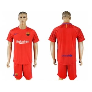 Barcelona Blank Red Goalkeeper Soccer Club Jersey