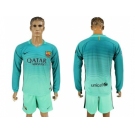 Barcelona Blank Sec Away Long Sleeves Soccer Club Jersey