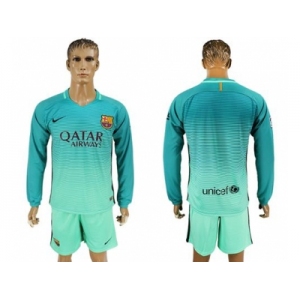 Barcelona Blank Sec Away Long Sleeves Soccer Club Jersey
