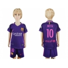 Barcelona #10 Messi Away Kid Soccer Club Jersey