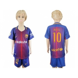 Barcelona #10 Messi Home Kid Soccer Club Jerse