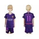 Barcelona #11 Neymar Jr Away Kid Soccer Club Jersey