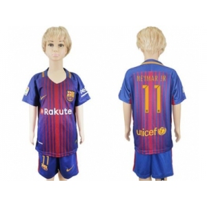 Barcelona #11 Neymar Jr Home Kid Soccer Club Jerse