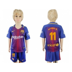 Barcelona #11 Neymar Jr Home Kid Soccer Club