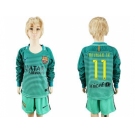 Barcelona #11 Neymar Jr Sec Away Long Sleeves Kid Soccer Club Jerse
