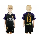 Barcelona #13 C.Bravo Black Goalkeeper Kid Soccer Club Jersey