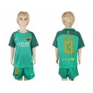 Barcelona #13 Cillesse Green Goalkeeper Kid Soccer Club Jersey