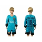 Barcelona #18 Jordi Alba SEC Away Long Sleeves Kid Soccer Club Jersey