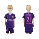 Barcelona #21 Adriano Away Kid Soccer Club Jersey