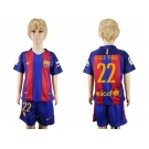 Barcelona #22 Aleix Vidal Home Kid Soccer Club Jersey