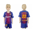 Barcelona #22 Aleix Vidal Home Kid Soccer Club