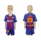 Barcelona #23 Umtiti Home Kid Soccer Club