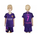 Barcelona #7 Arda Away Kid Soccer Club Jersey
