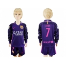 Barcelona #7 Arda Away Long Sleeves Kid Soccer Club Jersey