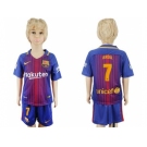 Barcelona #7 Arda Home Kid Soccer Club JerseY.