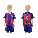 Barcelona #9 Suarez Home Kid Soccer Club Jersey.