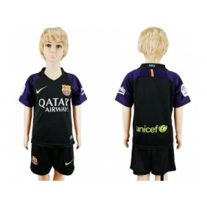 Barcelona Blank Black Goalkeeper Kid Soccer Club Jersey
