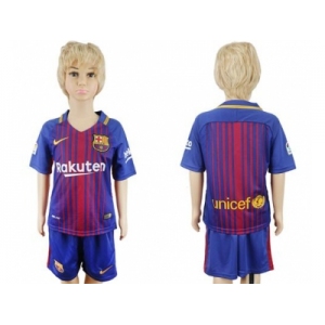 Barcelona Blank Home Kid Soccer Club Jersey