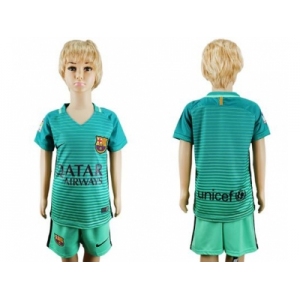 Barcelona Blank Sec Away Kid Soccer Club Jersey