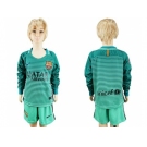 Barcelona Blank Sec Away Long Sleeves Kid Soccer Club Jersey