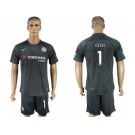 Chelsea #1 Cech Black Soccer Club Jersey