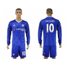 Chelsea #10 Hazard Home Long Sleeves Soccer Club Jersey