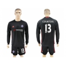 Chelsea #13 Courtois Black Goalkeeper Long Sleeves Soccer Club Jersey