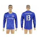 Chelsea #13 Courtois Home Long Sleeves Soccer Club Jersey