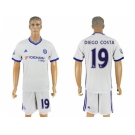 Chelsea #19 Diego Costa White Soccer Club Jersey